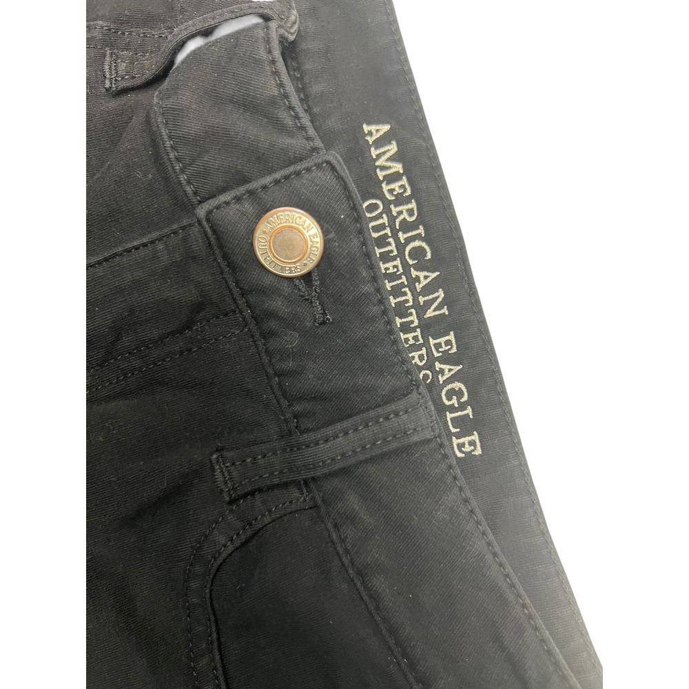 American Eagle Women 8 Regular Black Super Stretch Jegging Skinny Jeans 2668 - Picture 3 of 7